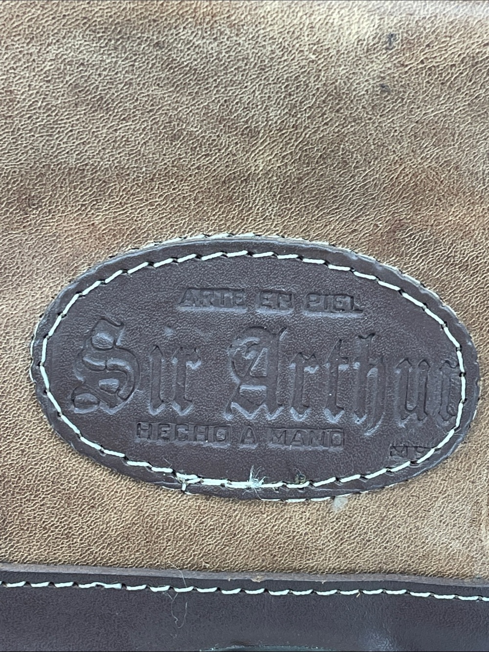 SIR ARTHUR Leather Messenger Briefcase - Brown VINTAGE - Picture 3 of 9
